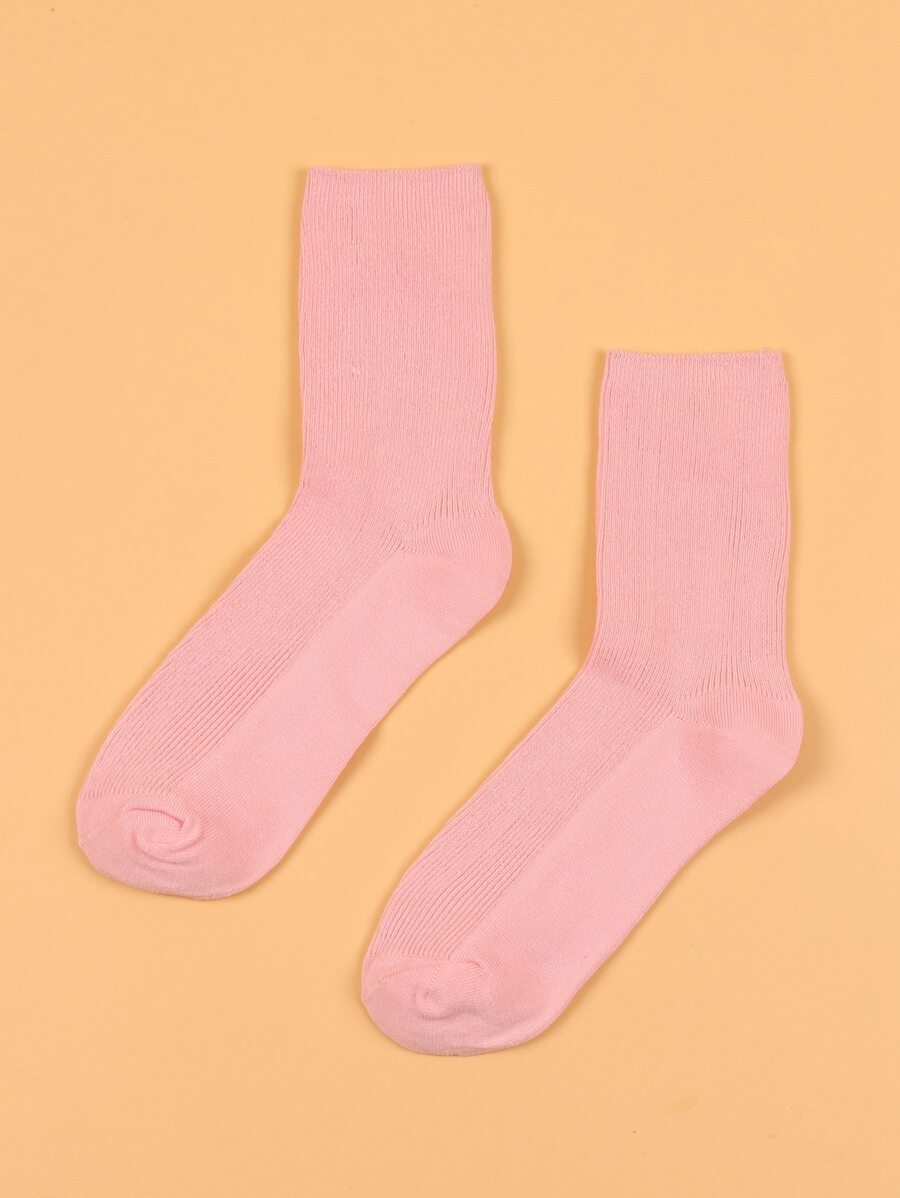 素色圓襪 - 淺粉色 - 查看 1