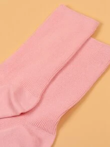 素色圓襪 - 淺粉色 - 查看 3