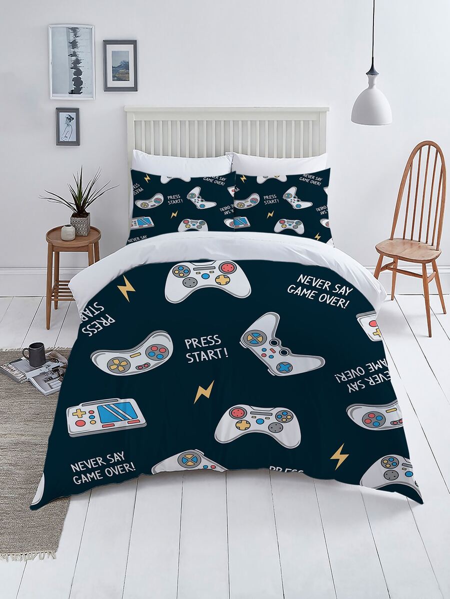 Cartoon Graphic Duvet Cover Set Without Filler - Multicolor - View 1