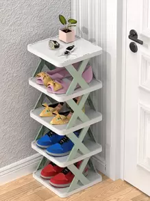 1 pieza Estante de almacenamiento de zapatos multifuncional de plástico - Multicolor - Ver 5