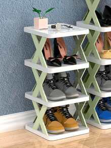 1 pieza Estante de almacenamiento de zapatos multifuncional de plástico - Multicolor - Ver 6