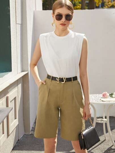 تانك توب سادة بياقة مستديرة