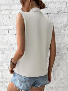 Chiquease Wrap Front Sleeveless Blouse - White - View 2