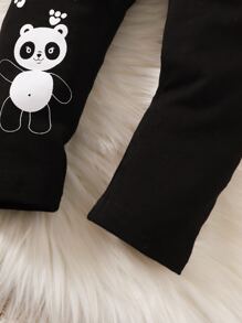Bebé Pantalones con estampado de dibujos animados - Negro - Ver 6
