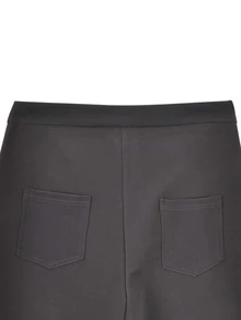 Pantalones con cremallera bajo con abertura - Gris Oscuro - Ver 6