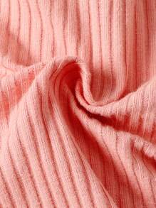 嬰兒前蝴蝶結木耳邊長褲 - 珊瑚粉 - 查看 6