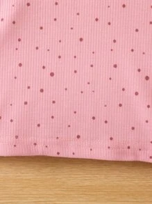 Toddler Girls Polka Dot Print Ruffle Trim Tee - Baby Pink - View 5