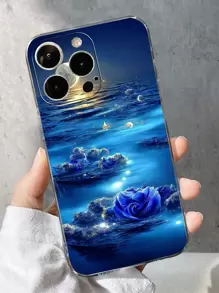 Blue Landscape Print Phone Case - Multicolor - View 1