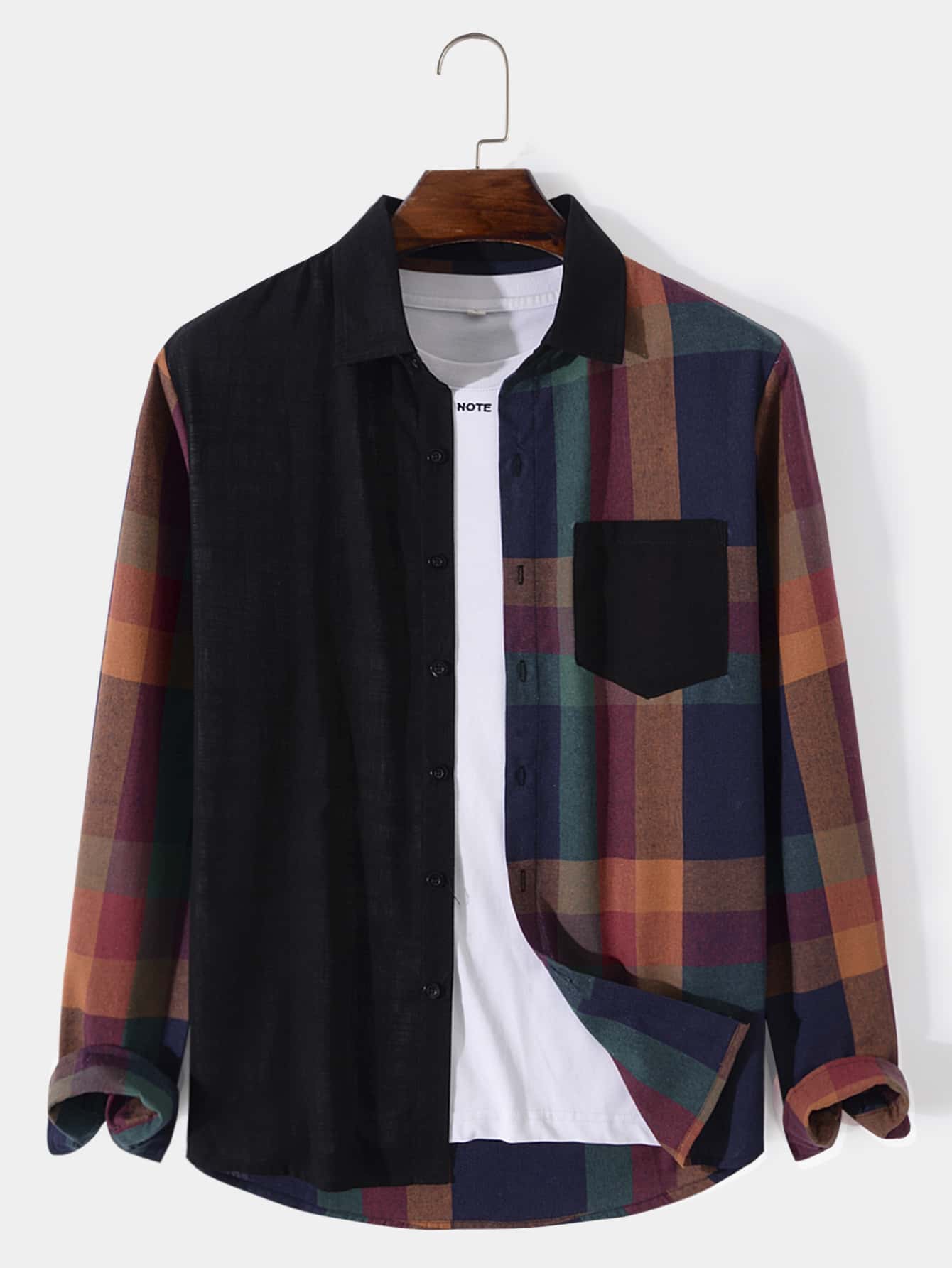 Manfinity Men Plaid Print Shirt Without Tee - Multicolor - View 1