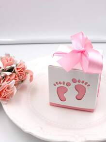 Hộp quà tặng 6 chiếc mô hình dấu chân - Hồng - Xem 2