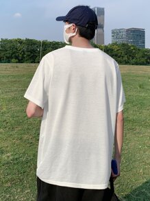 Men Slogan Graphic Tee - White - View 2