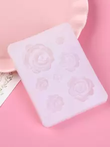 1 件花卉设计 DIY 硅胶模具，7 格玫瑰硅胶模具，适用于 DIY