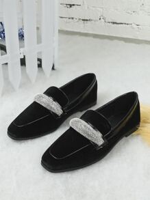 Giày bệt Nữ Pha lê kim cương màu trơn Đúng mốt - màu đen - Xem 1