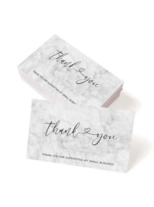 50 piezas Tarjeta de felicitación con estampado de mármol - Multicolor - Ver 1