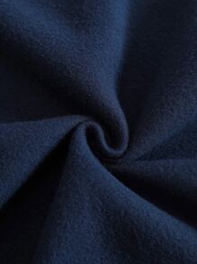 Flirla 字母图案拼色落肩抽绳保暖连帽衫，长袖上衣