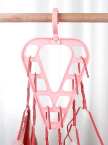 1 件随机颜色多功能可旋转防滑三角形 9 孔衣架节省空间折叠挂钩，多孔随机颜色衣架 - 彩色 - 查看 4