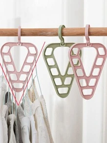 1 件随机颜色多功能可旋转防滑三角形 9 孔衣架节省空间折叠挂钩，多孔随机颜色衣架 - 彩色 - 查看 5