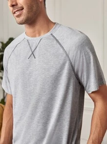 Men Plaid Print PJ Set - Multicolor - View 5