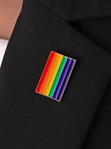 Broche LGBT de rayas de arcoíris - Multicolor - Ver 1