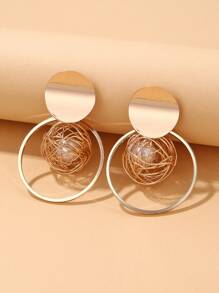 鏤空耳墜 - 金黃色 - 查看 1