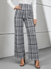 BizChic 格紋闊腿褲工作服