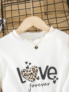 Niñas Vestido de leopardo & con estampado de letra - Multicolor - Ver 3