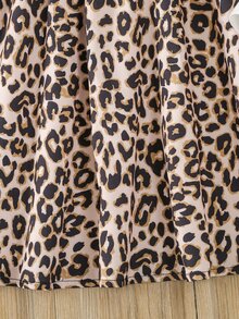 Niñas Vestido de leopardo & con estampado de letra - Multicolor - Ver 5