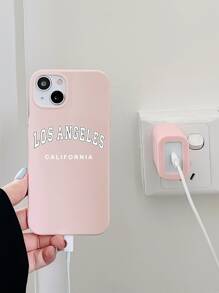 1入組字母圖案手機殼和 1入組充電頭殼相容於 iPhone15/15Plus/15Pro/15Promax - 彩色 - 查看 2