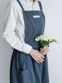 1 pieza Delantal con slogan con diseño de parche - Azul Marino - Ver 2