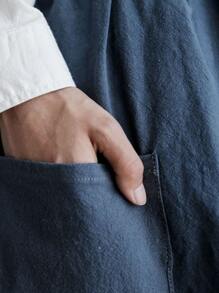 1 pieza Delantal con slogan con diseño de parche - Azul Marino - Ver 4