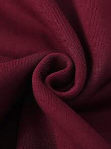 Aesthetic Post Men Letter Graphic Colourblock Drop Shoulder Varsity Jacket & Joggers Without Hoodie - Burgundy - View 5