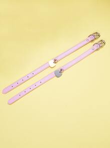 1pc Random Cat Pendant Pet Collar - Pink - View 3