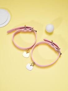 1pc Random Cat Pendant Pet Collar - Pink - View 5