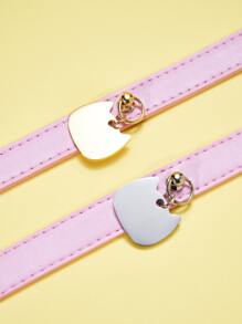 1pc Random Cat Pendant Pet Collar - Pink - View 7