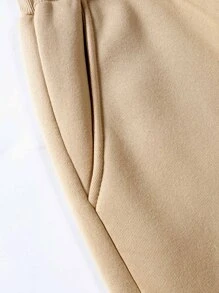 Manfinity Homme Bộ hai mảnh Nam Dây kéo Túi Lá thư Hoa Giải trí - Màu Khaki - Xem 4
