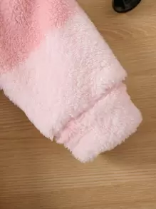 少女水牛格子泰迪絨衣連腰包