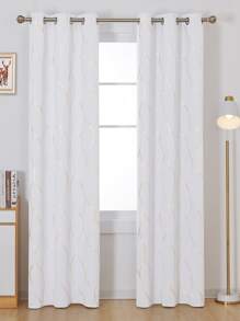 Metallic Wave Pattern Single Panel Curtain - Multicolor - View 1