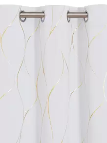 Metallic Wave Pattern Single Panel Curtain - Multicolor - View 5