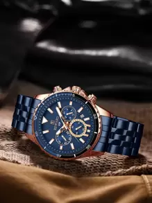 REWARD New Fashion Men Watch Classic Business Wrist Watch Waterproof Luminous Chronograph Auto Date Sport Wristwatch - Blue - View 1