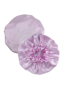1pc Satin Wig Sleeping Bonnet - Mauve Purple - View 2