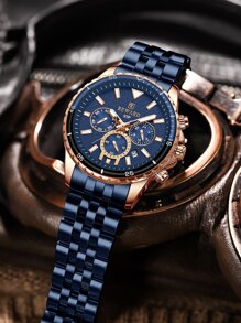 REWARD New Fashion Men Watch Classic Business Wrist Watch Waterproof Luminous Chronograph Auto Date Sport Wristwatch - Blue - View 5