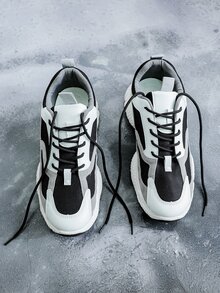 Hombres Zapatillas deportivas chunky de color combinado con cordón delantero - Multicolor - Ver 3