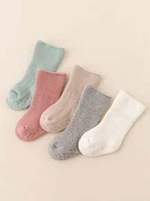 Bebé 5 pares Calcetines unicolor - Multicolor - Ver 2