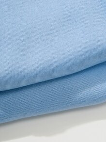 SHEIN Unity Rhinestone Letter Pattern Drawstring Zip Up Crop Thermal Hoodie Graduation,Back To School,Graduation,Teacher For Women,Back To School Fall Sweatshirt - Baby Blue - View 6