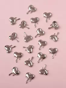 20 件银色合金心形配件 DIY 指甲饰物 指甲宝石 美甲用品 指甲
