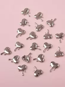 20 件银色合金心形配件 DIY 指甲饰物 指甲宝石 美甲用品 指甲