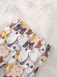 Toddler Girls Cartoon Graphic Pullover & Trousers - Multicolor - View 3