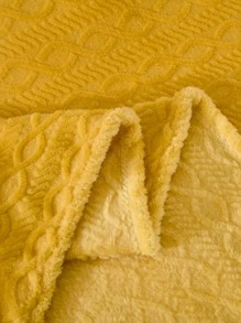 幾何提花毯子 - 薑色 - 查看 3