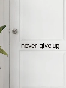 1 pieza Pegatina de pared con estampado de slogan - Negro - Ver 4