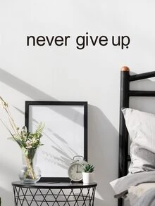 1 pieza Pegatina de pared con estampado de slogan - Negro - Ver 7